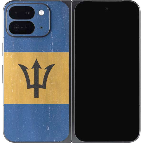 Barbados Flag Distressed Google Pixel 9 Pro Fold Skin